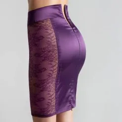 Maison Close Jupe Crayon - Villa Satine - Violet -Lingerie Soldes jupe villa satine violette 4