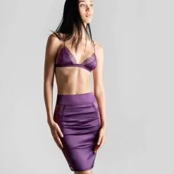 Maison Close Jupe Crayon - Villa Satine - Violet -Lingerie Soldes jupe villa satine violette 6