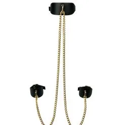 Choker Et Menottes En Laisse En Cuir -Lingerie Soldes la2206