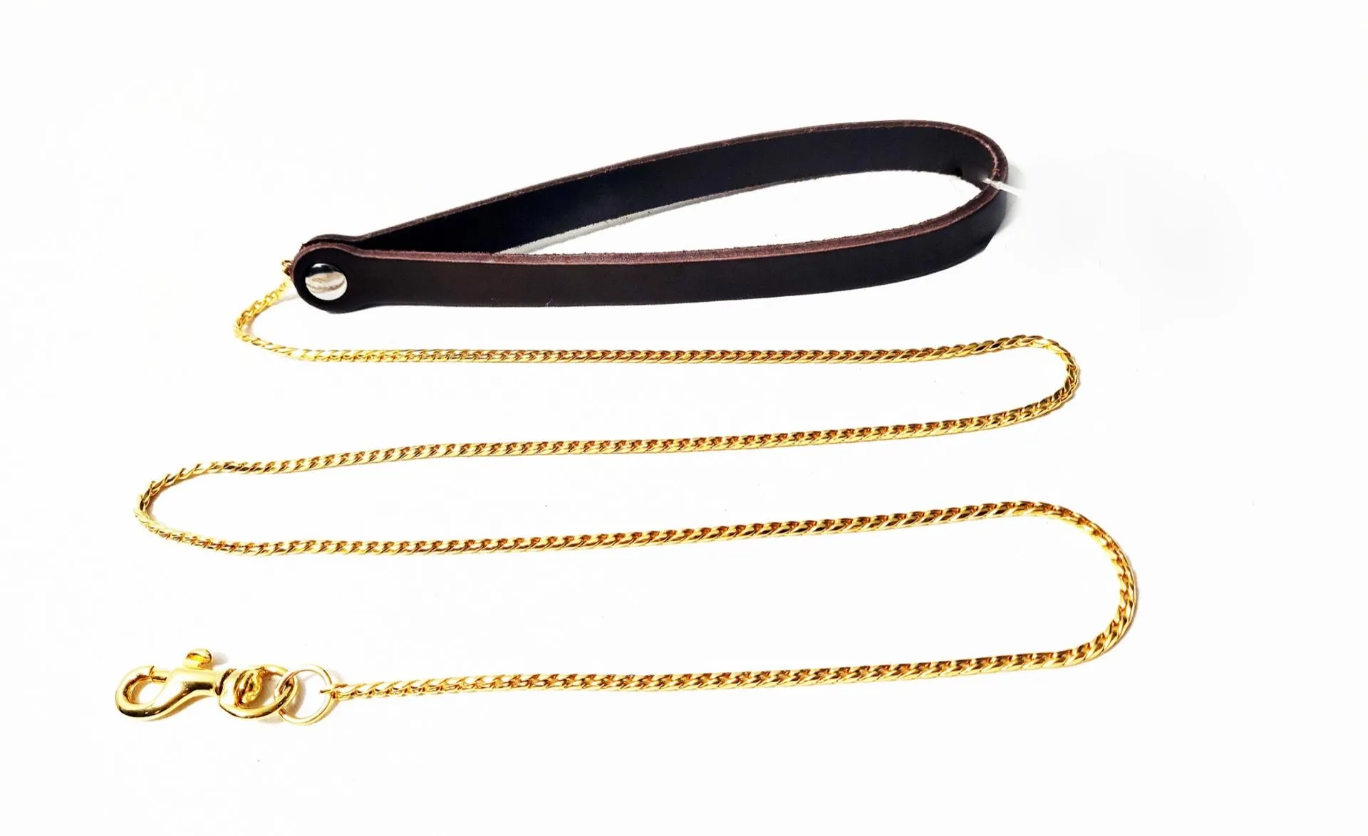 Dollhouse Laisse Chaîne Dorée Et Manche En Cuir Marron 3 Dollhouse Laisse Chaîne Dorée Et Manche En Cuir Marron