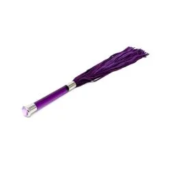Martinet En Daim Manche En Verre - Violet -Lingerie Soldes martinet daim violet manche verre cristal 2