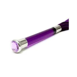 Martinet En Daim Manche En Verre - Violet -Lingerie Soldes martinet daim violet manche verre cristal 4