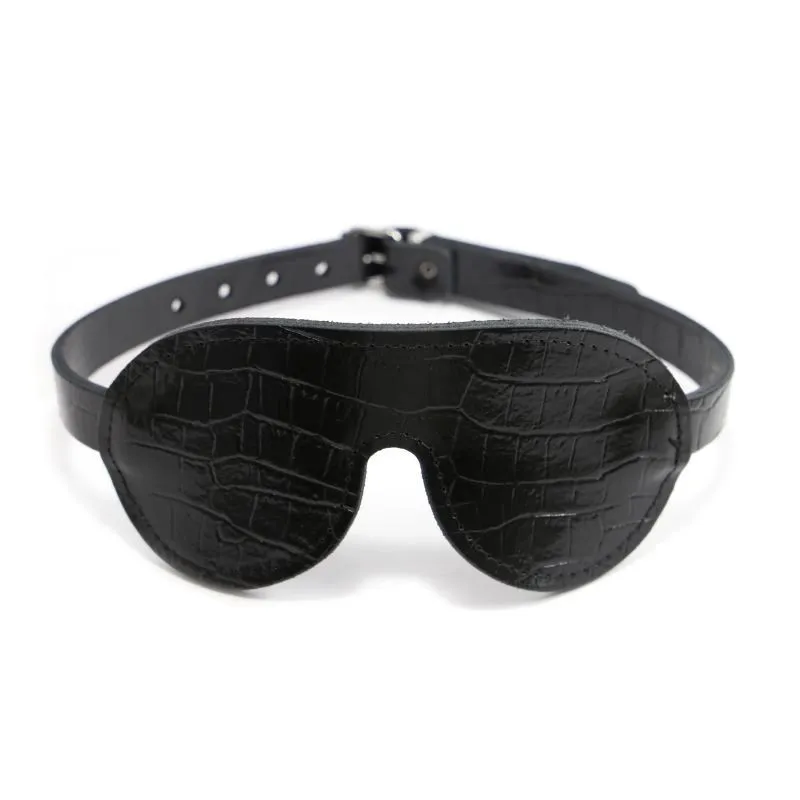 Dollhouse Masque Occultant En Cuir Effet Croco - Noir 3 Dollhouse Masque Occultant En Cuir Effet Croco - Noir