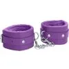 Menottes En Cuir Et Fourrure - Violettes -Lingerie Soldes menottes cuir fourrure violette 1