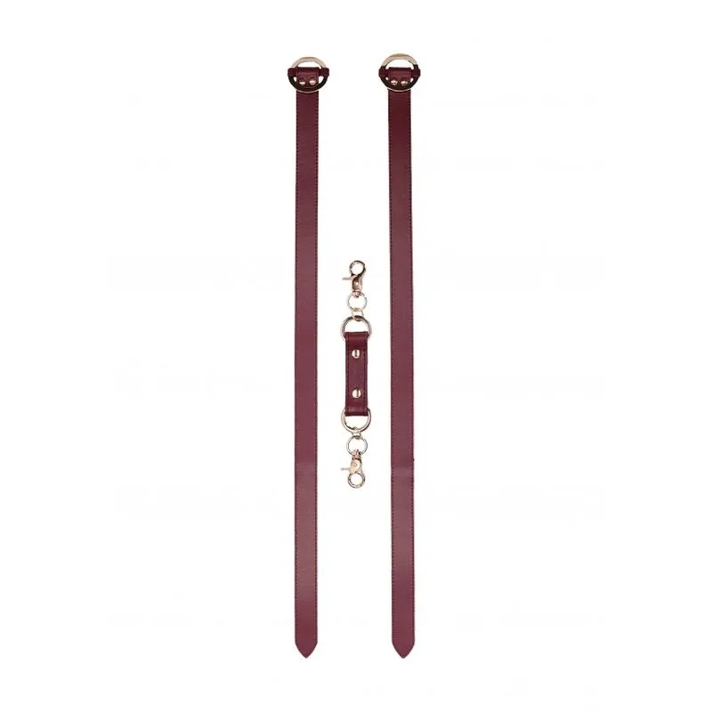 Menottes De Cuisses En Simili Cuir - Bordeaux Et Doré 5 Menottes De Cuisses En Simili Cuir - Bordeaux Et Doré – Image 3