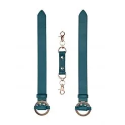 Menottes Avec Attaches En Simili Cuir - Vert Et Doré