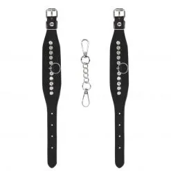 Menottes En Simili Cuir Et Strass 8 Menottes En Simili Cuir Et Strass -Lingerie Soldes menottes fines strass 2