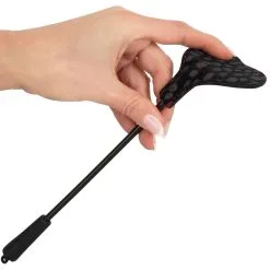 Mini Cravache Embout Coeur -Lingerie Soldes mini cravache coeur fausse fourrure leopard main plie