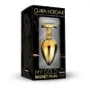 Plug Anal En Aluminium Doré Avec Cristal Noir - Taille M -Lingerie Soldes my gold secret plug medium