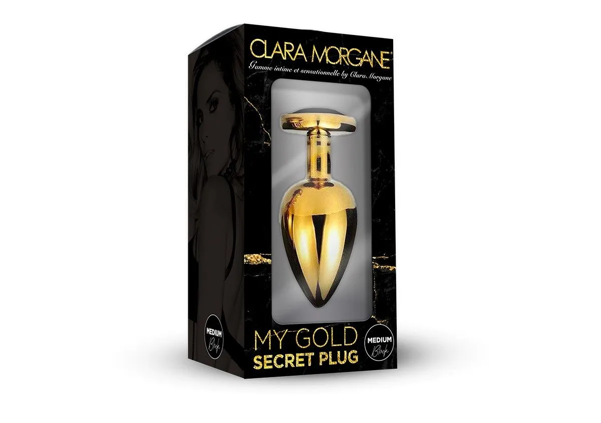 Plug Anal En Aluminium Doré Avec Cristal Noir - Taille M 3 Plug Anal En Aluminium Doré Avec Cristal Noir - Taille M