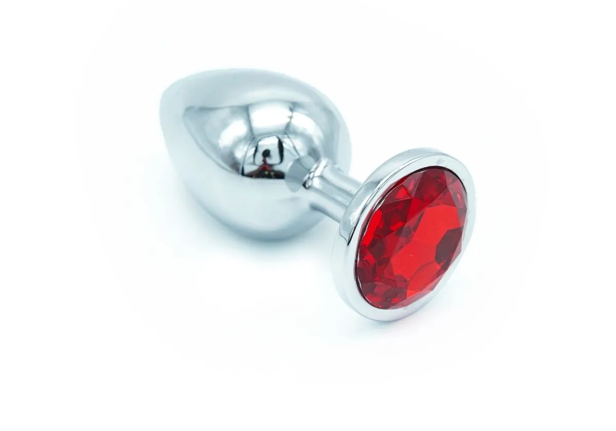 Plug Anal En Aluminium Avec Cristal Rouge - Taille S 3 Plug Anal En Aluminium Avec Cristal Rouge - Taille S