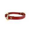 E.L.F. Zhou London Choker O-Ring En Cuir Et Anneau Plaqué Or - Rouge Et Or -Lingerie Soldes o ring choker red gold 2