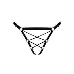 E.L.F. Zhou London Culotte Ouverte En Lanières Satinées - Shibari Noire -Lingerie Soldes obsidian shibari ouvert brief 1