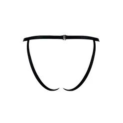 E.L.F. Zhou London Culotte Ouverte En Lanières Satinées - Shibari Noire -Lingerie Soldes obsidian shibari ouvert brief 2