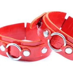 Dollhouse Chevillères En Cuir Effet Croco - Rouge