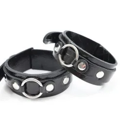 Dollhouse Chevillères En Cuir Effet Croco - Noir