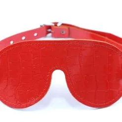 Dollhouse Masque Occultant En Cuir Effet Croco - Rouge