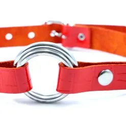 Dollhouse Bâillon Avec Anneaux En Cuir Et Acier - Rouge