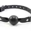 Gag-ball En Cuir Effet Croco Et Latex - Noir -Lingerie Soldes os 1143 s 1