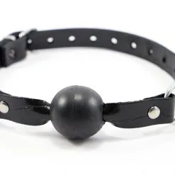 Gag-ball En Cuir Effet Croco Et Latex - Noir