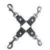 The Sinners Attache En Croix Avec 4 Mousquetons - Cuir Noir -Lingerie Soldes os 0443
