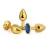 Plug Anal En Aluminium Doré Avec Cristal Bleu - Taille S 1 Plug Anal En Aluminium Doré Avec Cristal Bleu - Taille S -Lingerie Soldes plug aluminium dore cristal bleu small 2