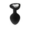 Plug Anal En Silicone Avec Butée En Forme De Cœur - Taille L -Lingerie Soldes plug anal silicone noir coeur l 1