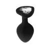 Plug Anal En Silicone Avec Butée En Forme De Cœur - Taille M -Lingerie Soldes plug anal silicone noir coeur m 1