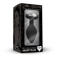 Plug Anal En Silicone Avec Butée En Forme De Cœur - Taille M -Lingerie Soldes plug anal silicone noir coeur m 2