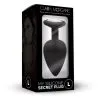 Plug Anal En Silicone Avec Butée Cristal - Taille L - Noir -Lingerie Soldes plug anal silicone noir l 1