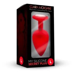 Plug Anal En Silicone Avec Butée Cristal - Taille L - Rouge -Lingerie Soldes plug anal silicone rouge l 2
