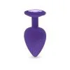 Plug Anal En Silicone Avec Butée Cristal - Taille L - Violet -Lingerie Soldes plug anal silicone violet l 1