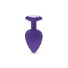 Plug Anal En Silicone Avec Butée Cristal - Taille S - Violet -Lingerie Soldes plug anal silicone violet s 1