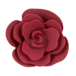Plug En Silicone Avec Butée En Rose Rouge -Lingerie Soldes plug silicone fleur rose 2