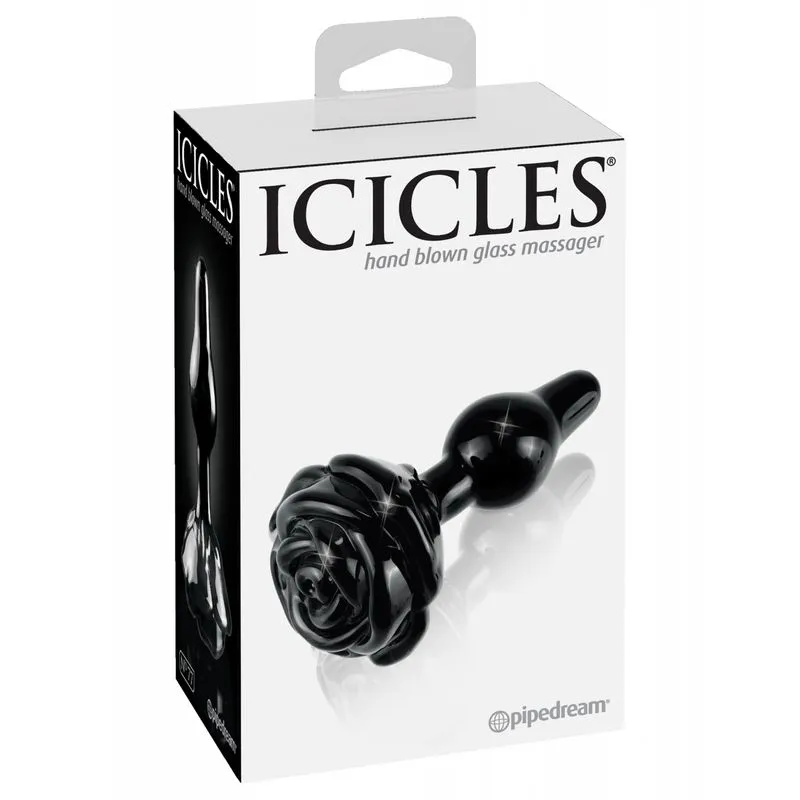 Plug En Verre Rose Noire - Icicles N°77 3 Plug En Verre Rose Noire - Icicles N°77