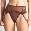 Maison Close Porte-jarretelles - Corps à Corps - Chocolat/Orange -Lingerie Soldes porte jarretelles corps a corps choco orange 1