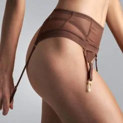 Maison Close Porte-jarretelles - Corps à Corps - Chocolat/Orange -Lingerie Soldes porte jarretelles corps a corps choco orange 3