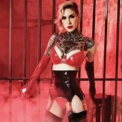 Patrice Catanzaro Porte-jarretelles Large En Vinyle Brillant - Nell -Lingerie Soldes porte jarretelles nell vinyle 4