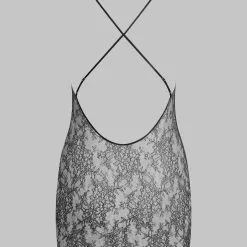 Maison Close Robe Courte En Dentelle - Rendez-vous Noir -Lingerie Soldes robe courte rendez vous noir 6 1