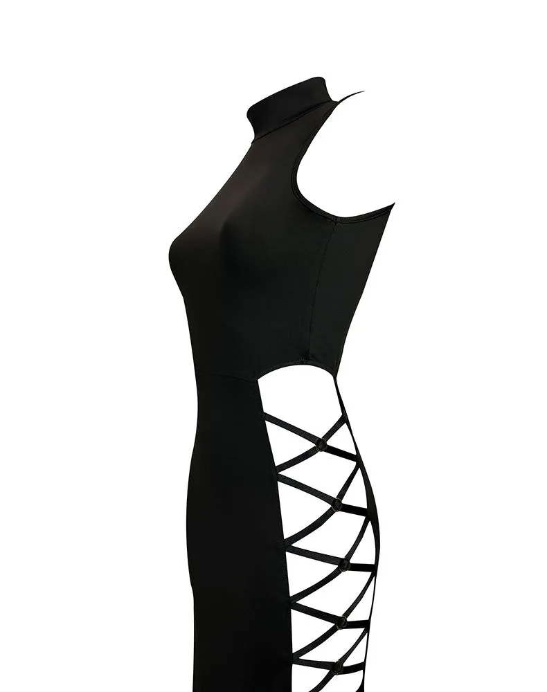 E.L.F. Zhou London Robe Longue Ajourée Sur Les Hanches - Obsidian 5 E.L.F. Zhou London Robe Longue Ajourée Sur Les Hanches - Obsidian – Image 3