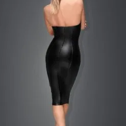 Noir Handmade Robe Longue En Wetlook Avec Col Choker 10 Noir Handmade Robe Longue En Wetlook Avec Col Choker -Lingerie Soldes robe longue wetlook choker anneau 2