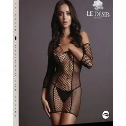 Le Désir Robe Manches Longues En Résille Large - Jeanne -Lingerie Soldes robe manches longues resille large 5