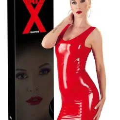 Robe Courte En Latex - Rouge 9 Robe Courte En Latex - Rouge -Lingerie Soldes robe rouge latex packaging