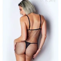 Robe à Bretelles Fines En Maille Avec Strass Blancs -Lingerie Soldes robe strass clara morgane 3