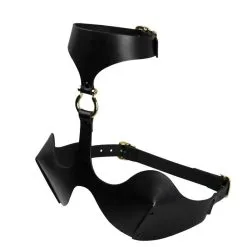 E.L.F. Zhou London Soutien-gorge Harnais En Cuir Et Or - Whiplash Black