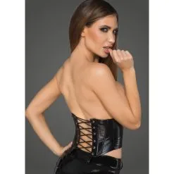 Noir Handmade Corset En éco Cuir Noir