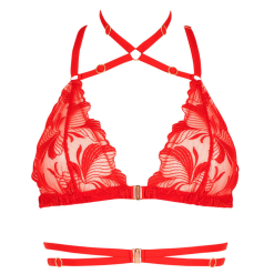 Impudique Soutien-gorge En Dentelle Rouge Et Lanières - Bijou