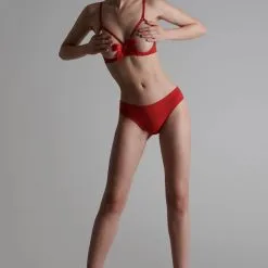 Maison Close Soutien-gorge Seins Nus - Le Petit Secret - Rouge -Lingerie Soldes sg seins nus noeud rouge ps 3