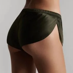 Maison Close Short En Soie - Rendez-vous Kaki -Lingerie Soldes short rendez vous kaki 1