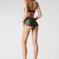 Maison Close Short En Soie - Rendez-vous Kaki -Lingerie Soldes short rendez vous kaki 2
